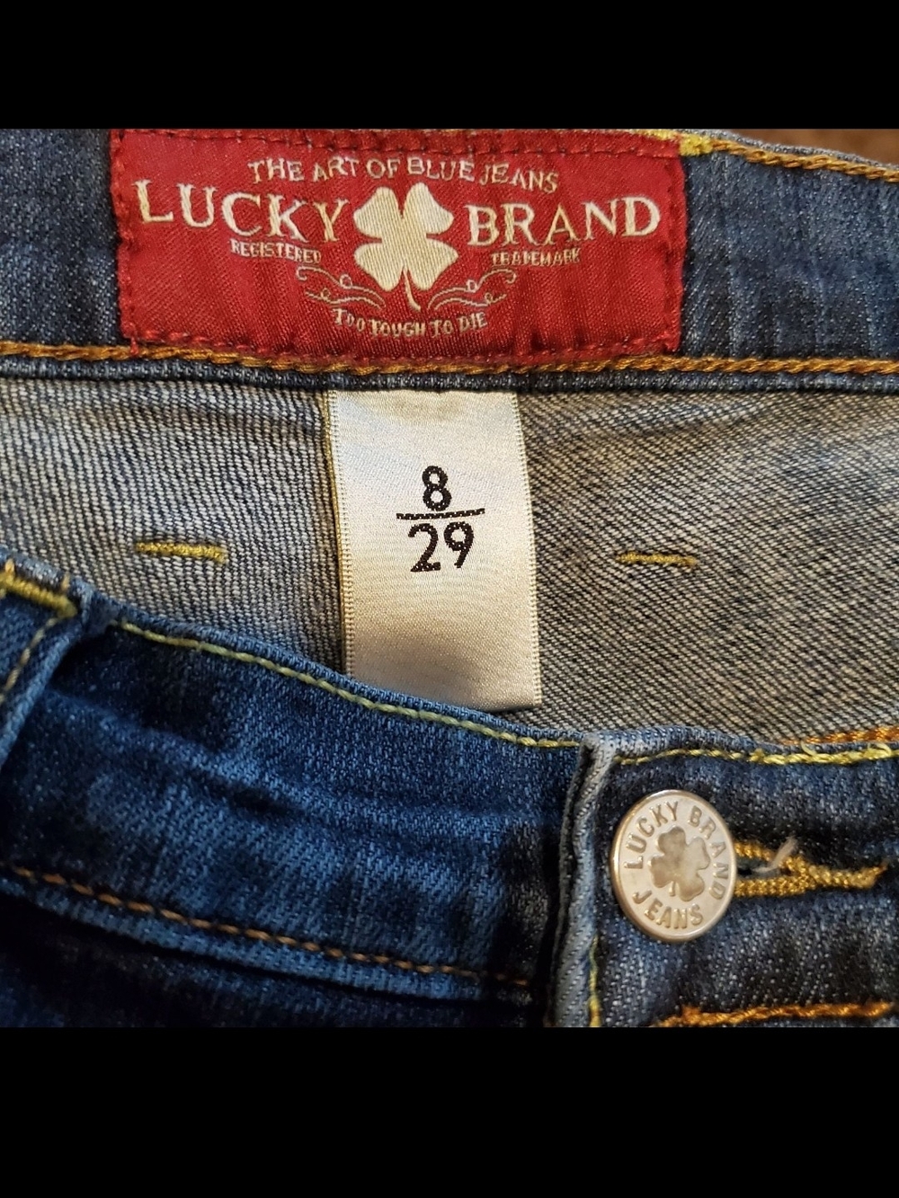 Lucky Brand Women's Dark Blue Denim Cropped Jeans Size 8 - Picture 5 of 5